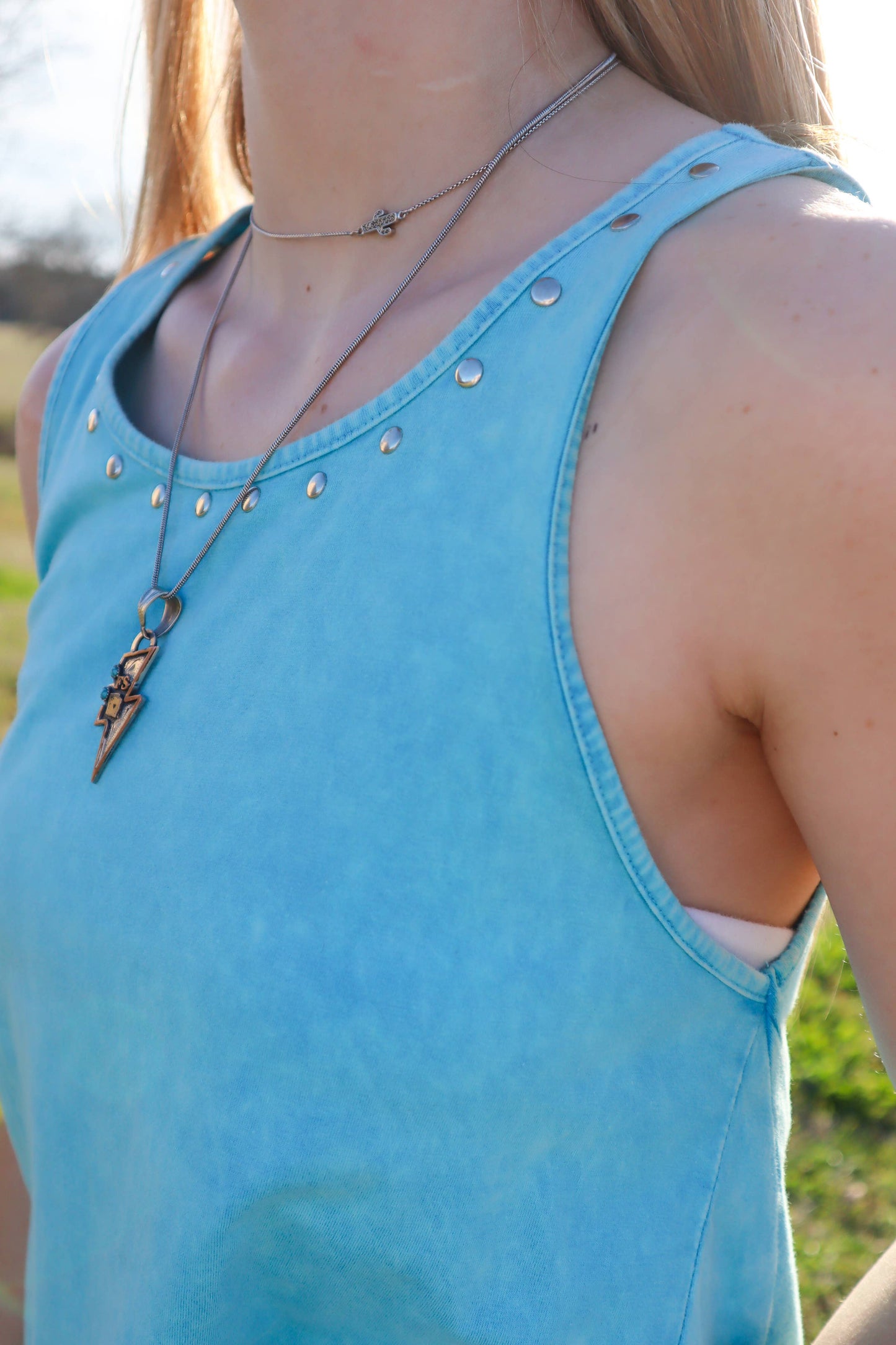 Studded Mineral Wash Top