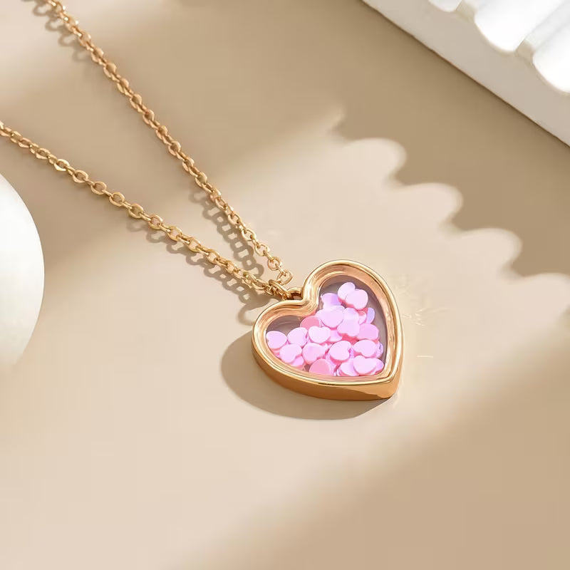 Girls Heart Filled Necklace