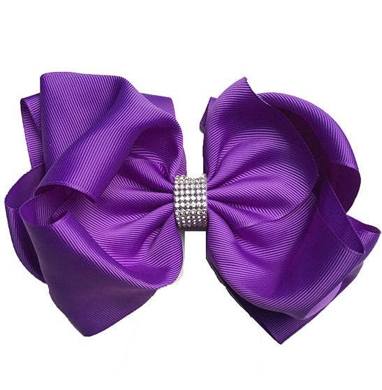Delphinium Rhinestone Hair Bow