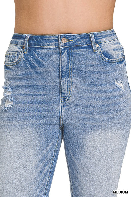Plus Raw Hem Cropped Jean