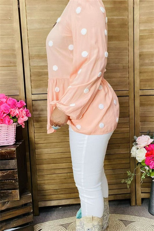 Plus Long Sleeve Baby Doll Top