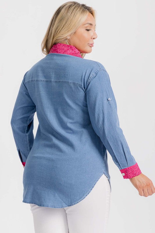 Plus Denim Pink Sparkle Pkt
