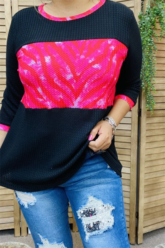 Knitted 3/4 Sleeve Loose Blouse