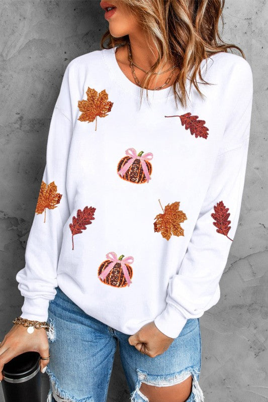 Sequin Pumpkin Sweatshirt