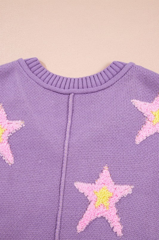 Purple Star Oversize Sweater