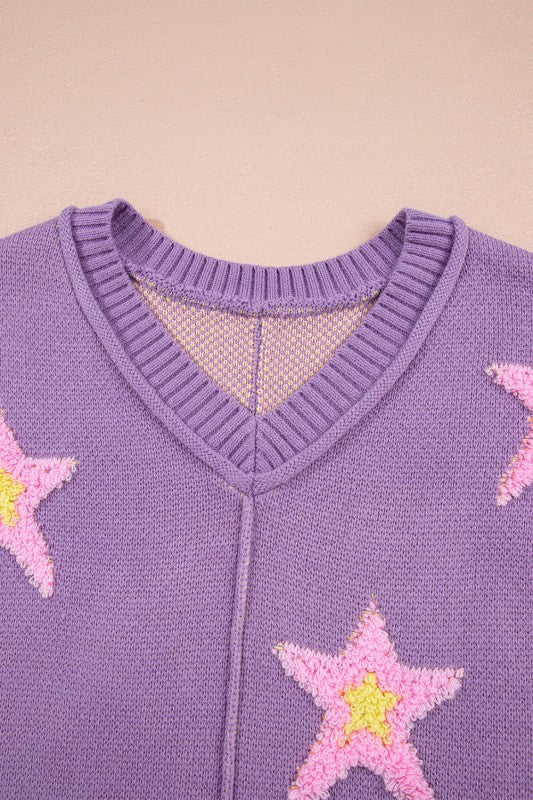 Purple Star Oversize Sweater