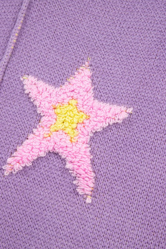 Purple Star Oversize Sweater