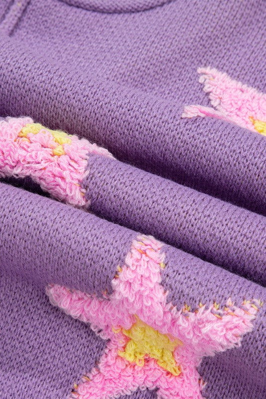 Purple Star Oversize Sweater