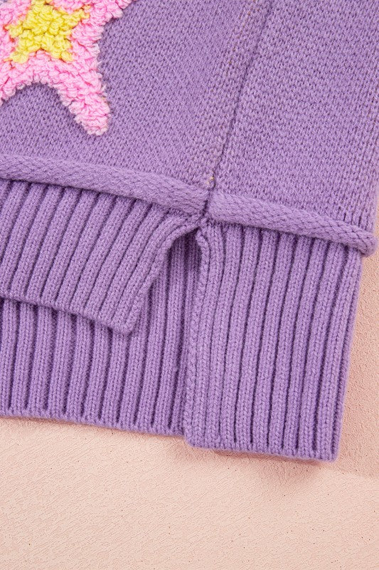 Purple Star Oversize Sweater