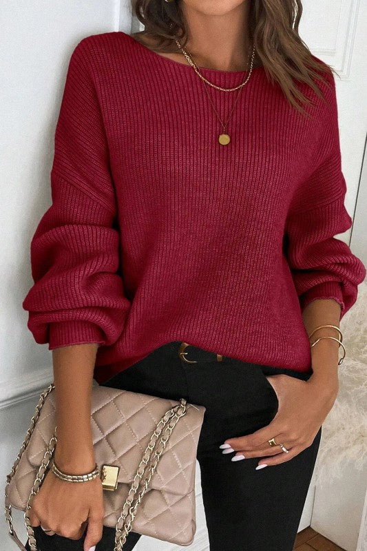 Red Ribbon Knot Sweater