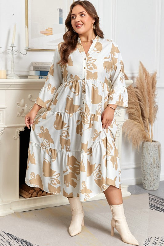 Plus Ruffled Tiered Dress