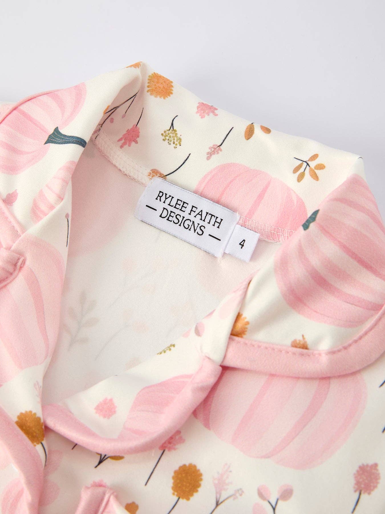 Girls Pink Pumpkin Pajamas