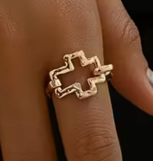 Hollow Cross Ring