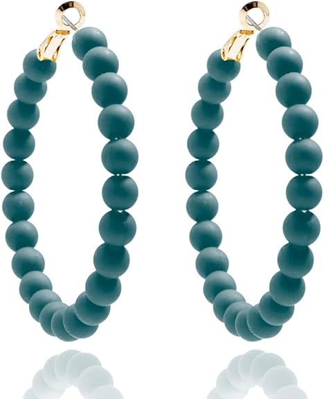 Beaded Ball Hoop Earrings