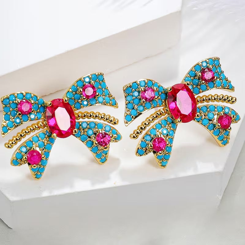 Rhinestone Bow earrings