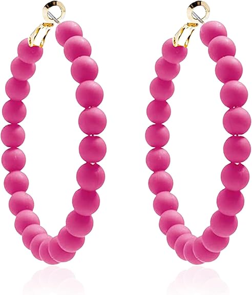 Beaded Ball Hoop Earrings