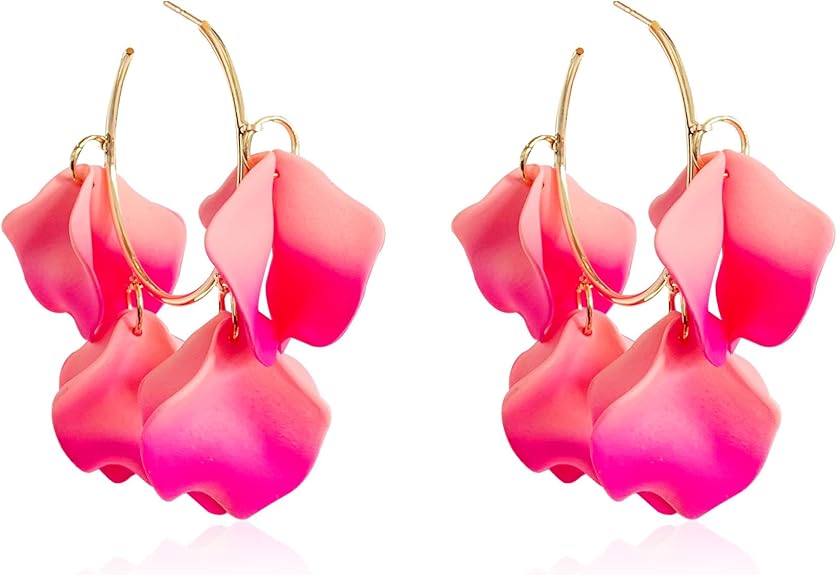 Floral Petal Open Hoop Earrings