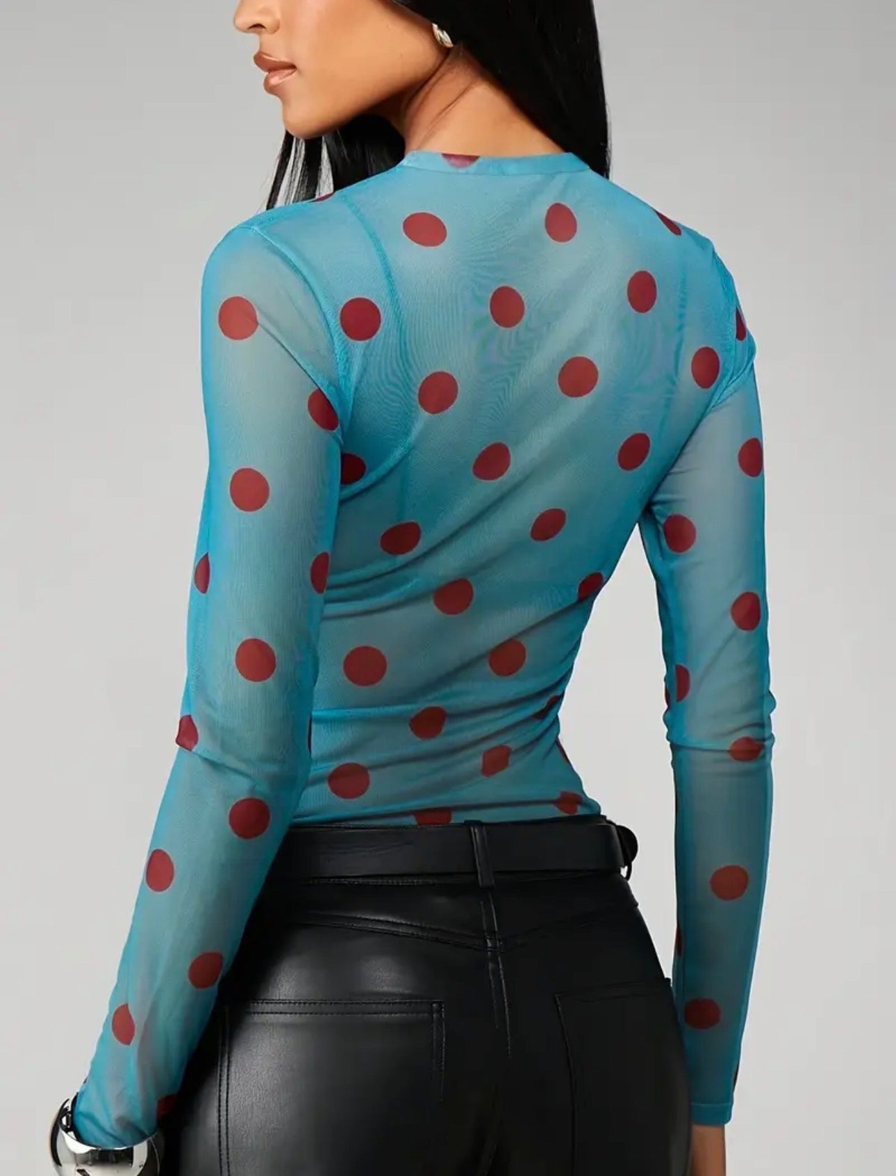 Polka Dot Mesh Top