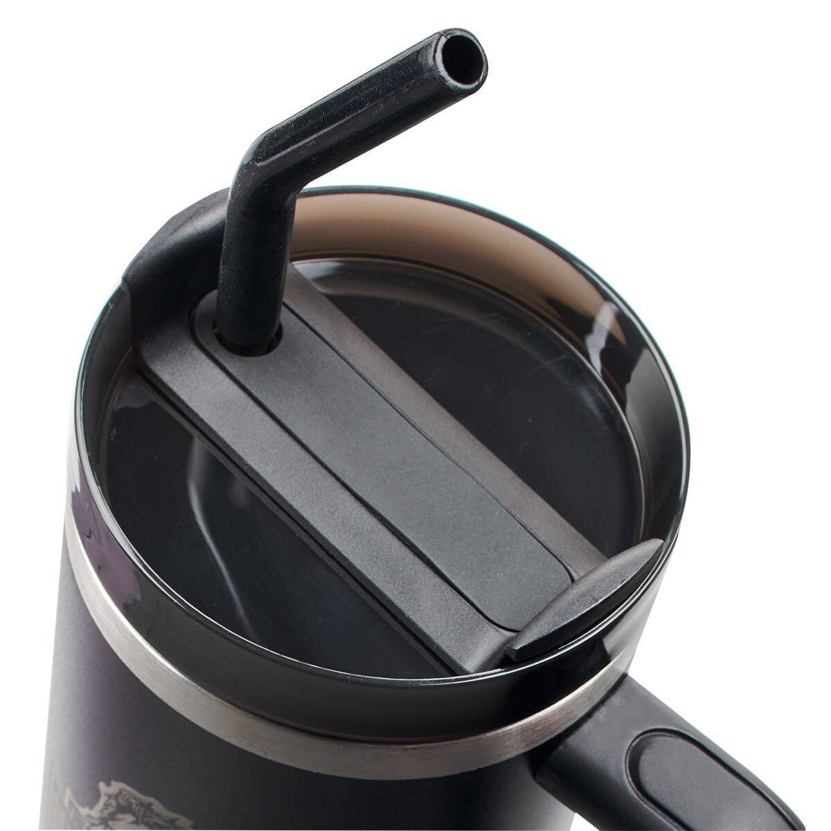 Tumbler w/straw SS Black Eph. 6:10