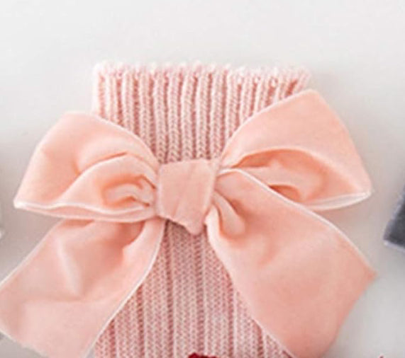 Girls Velvet Bow Socks