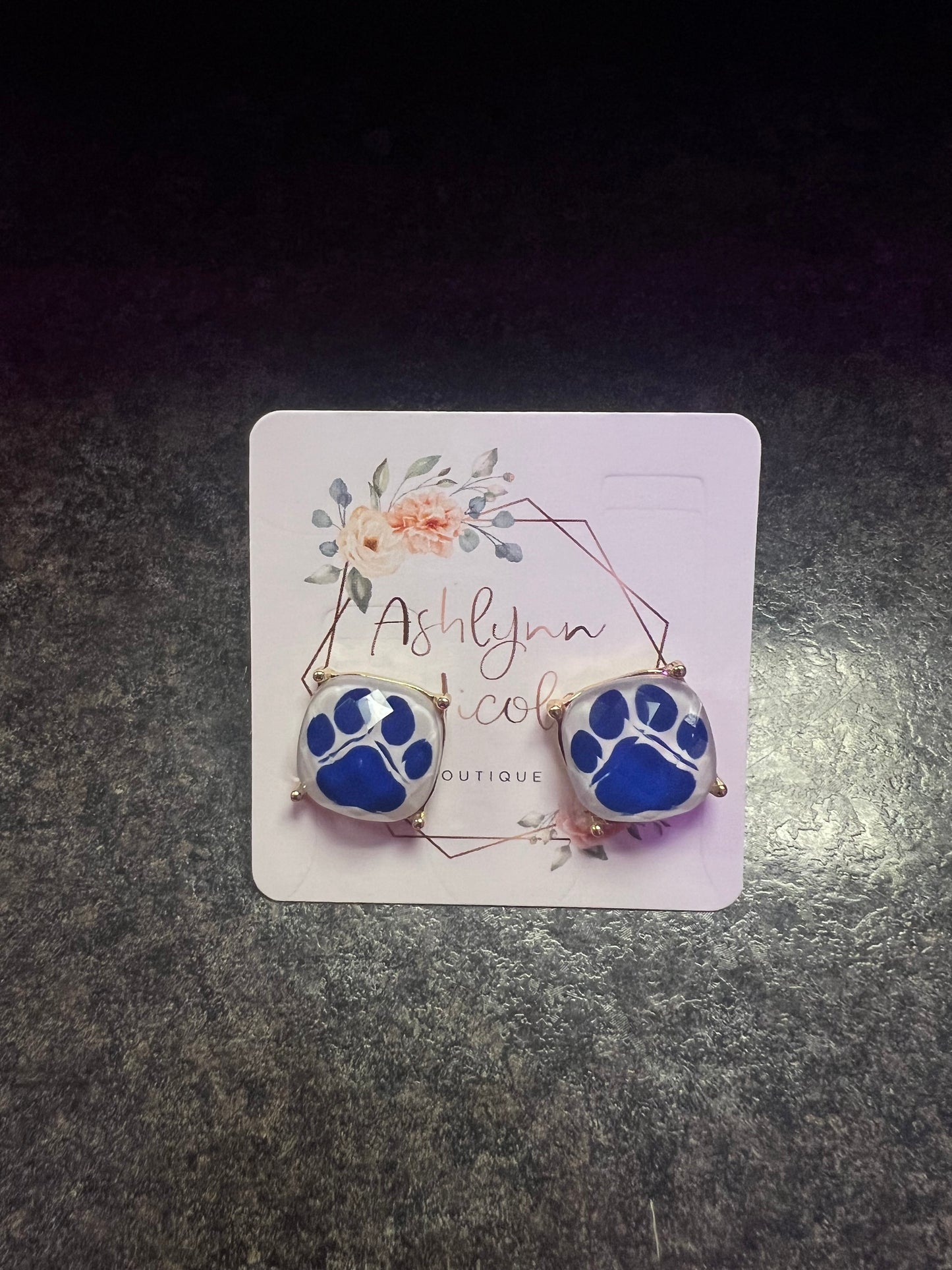 Blue Paw Earrings