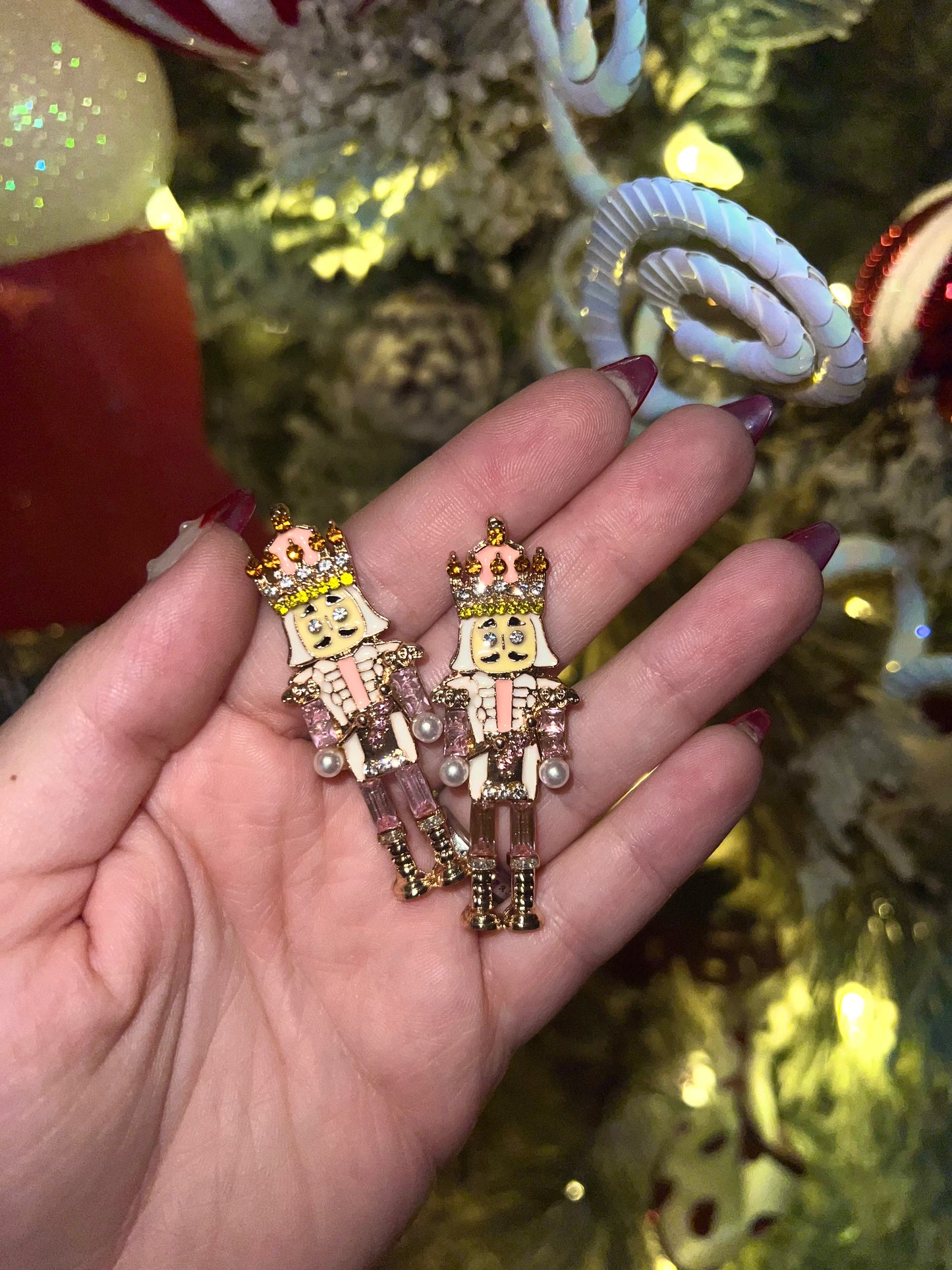 Pink Nutcracker Stud Earrings