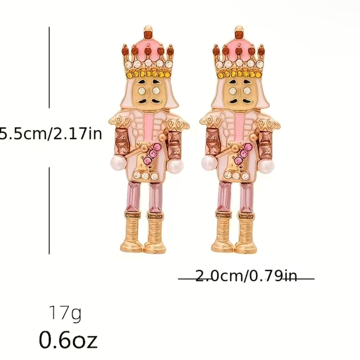 Pink Nutcracker Stud Earrings