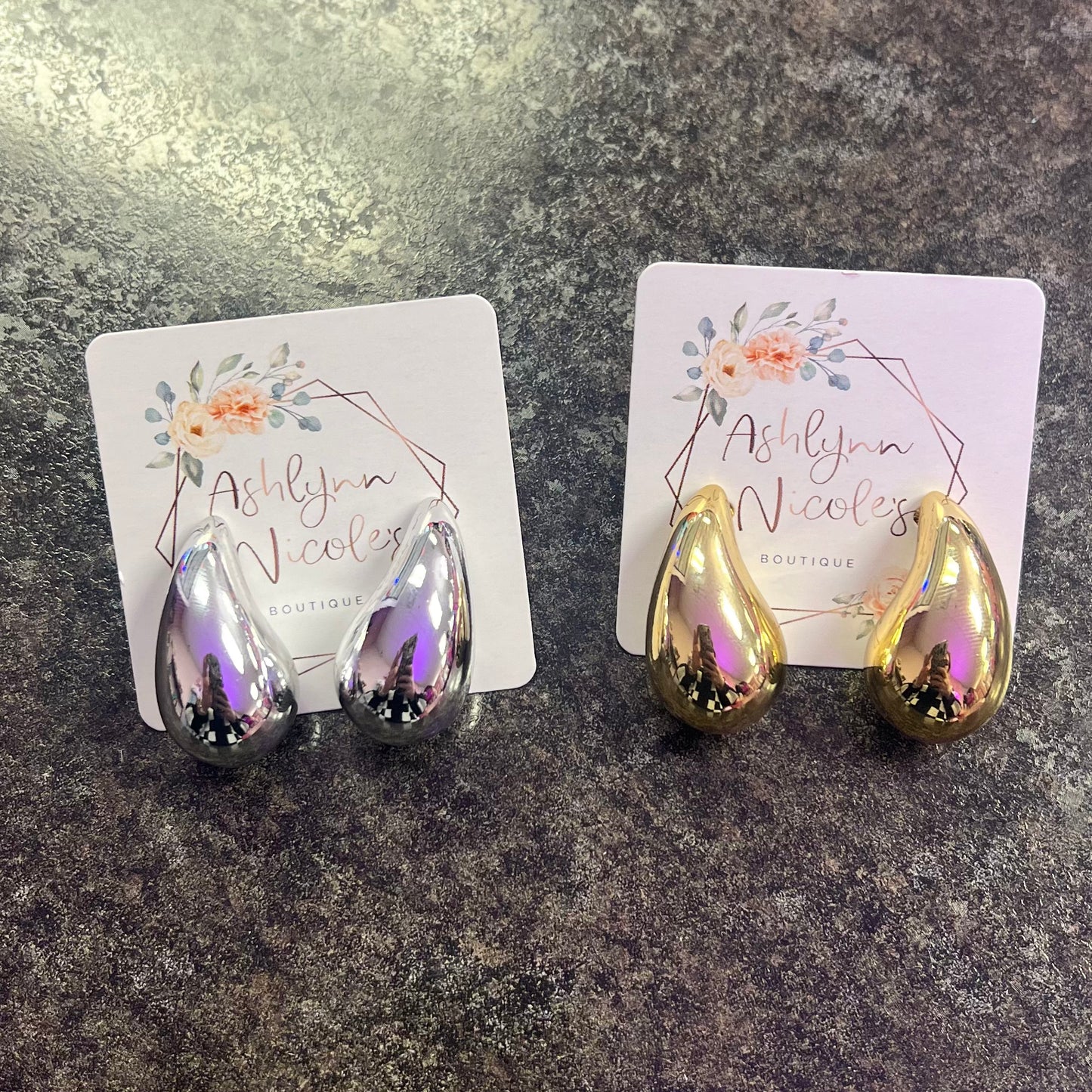 Stud Teardrop Earrings