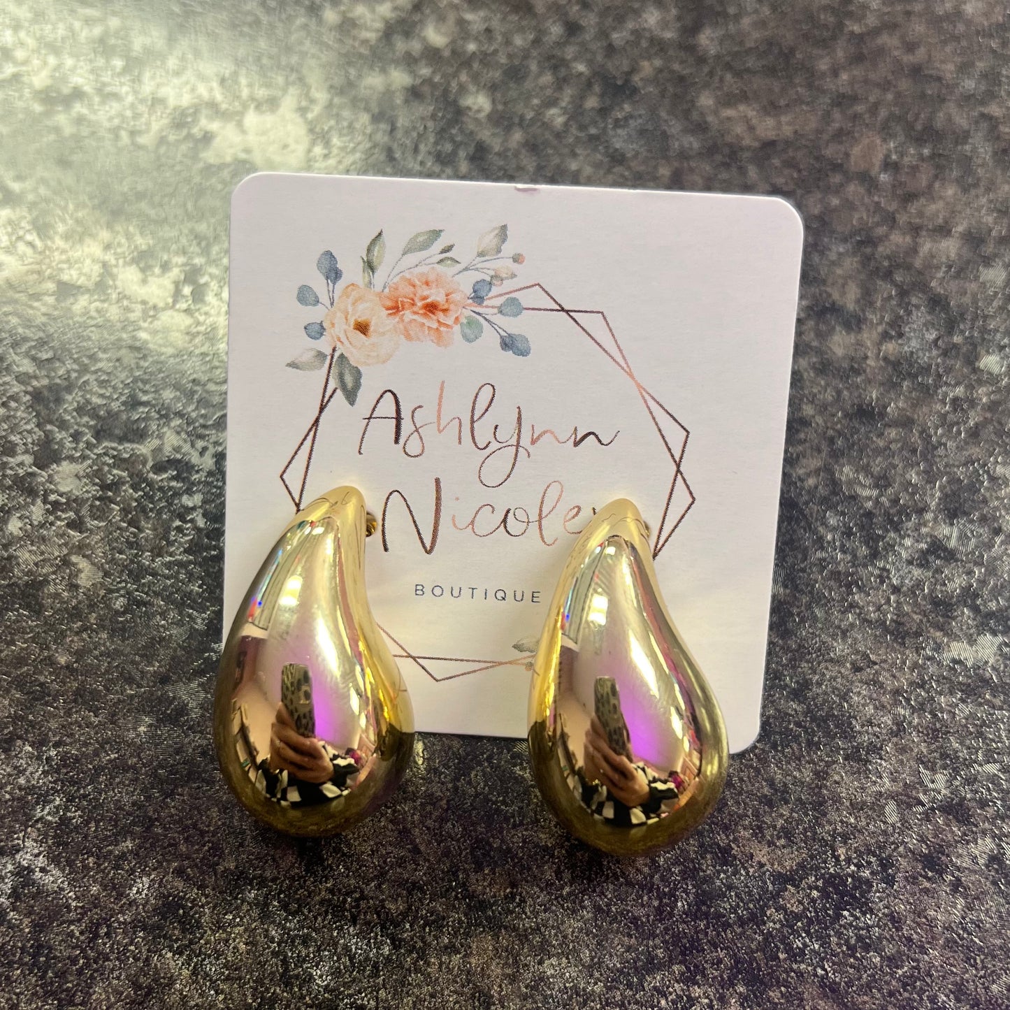 Stud Teardrop Earrings