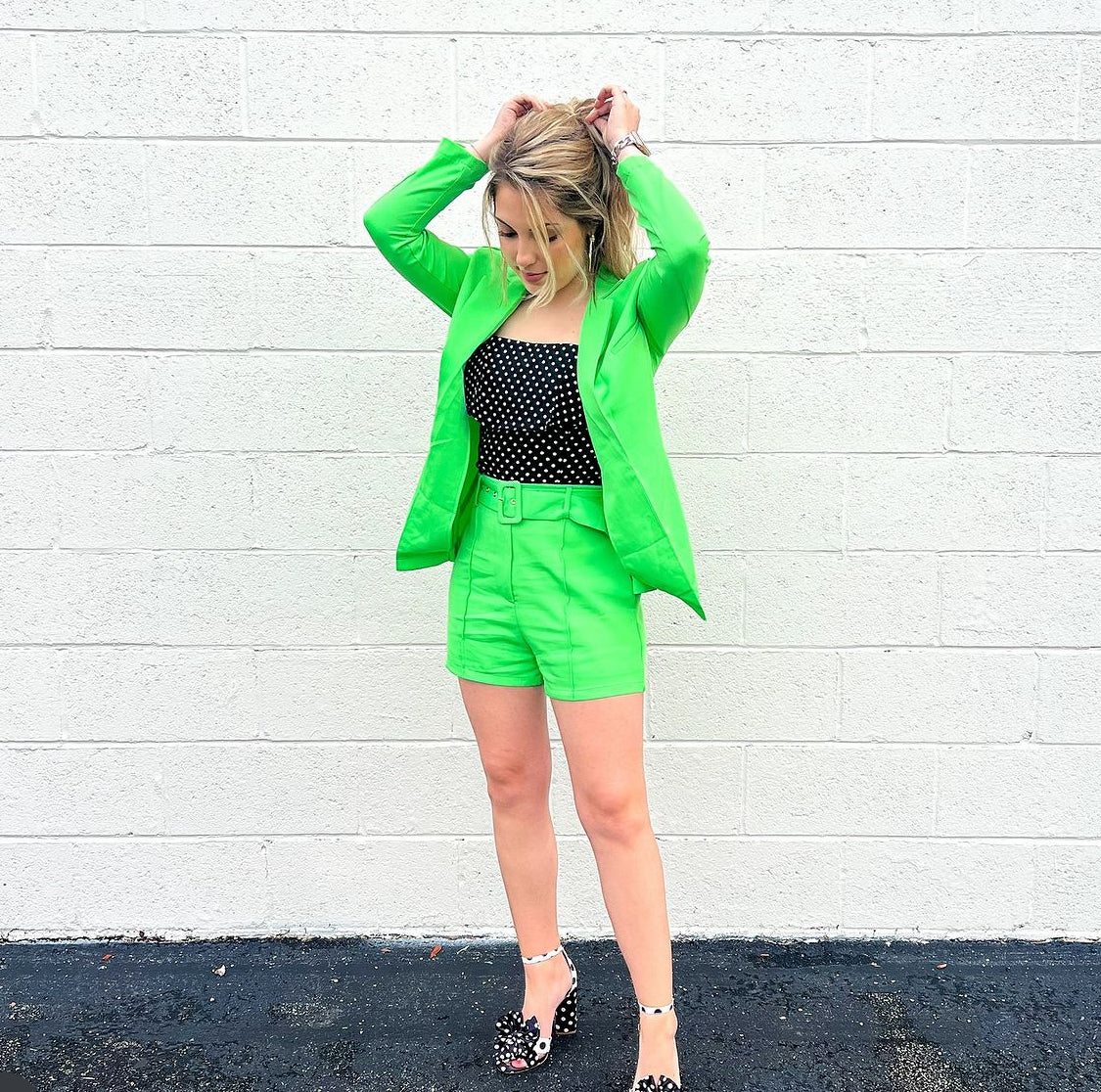 Green Shorts Suit Set