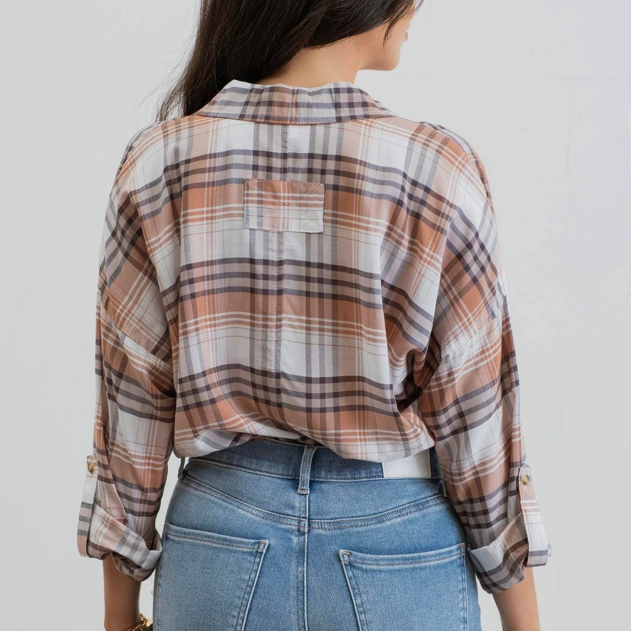Brown Plaid Top