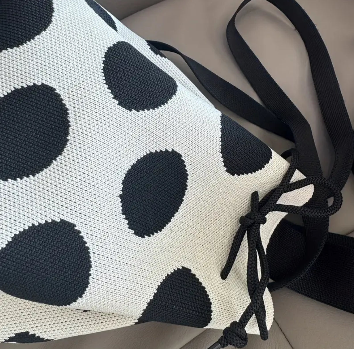 Polka Dot Drawstring Bag