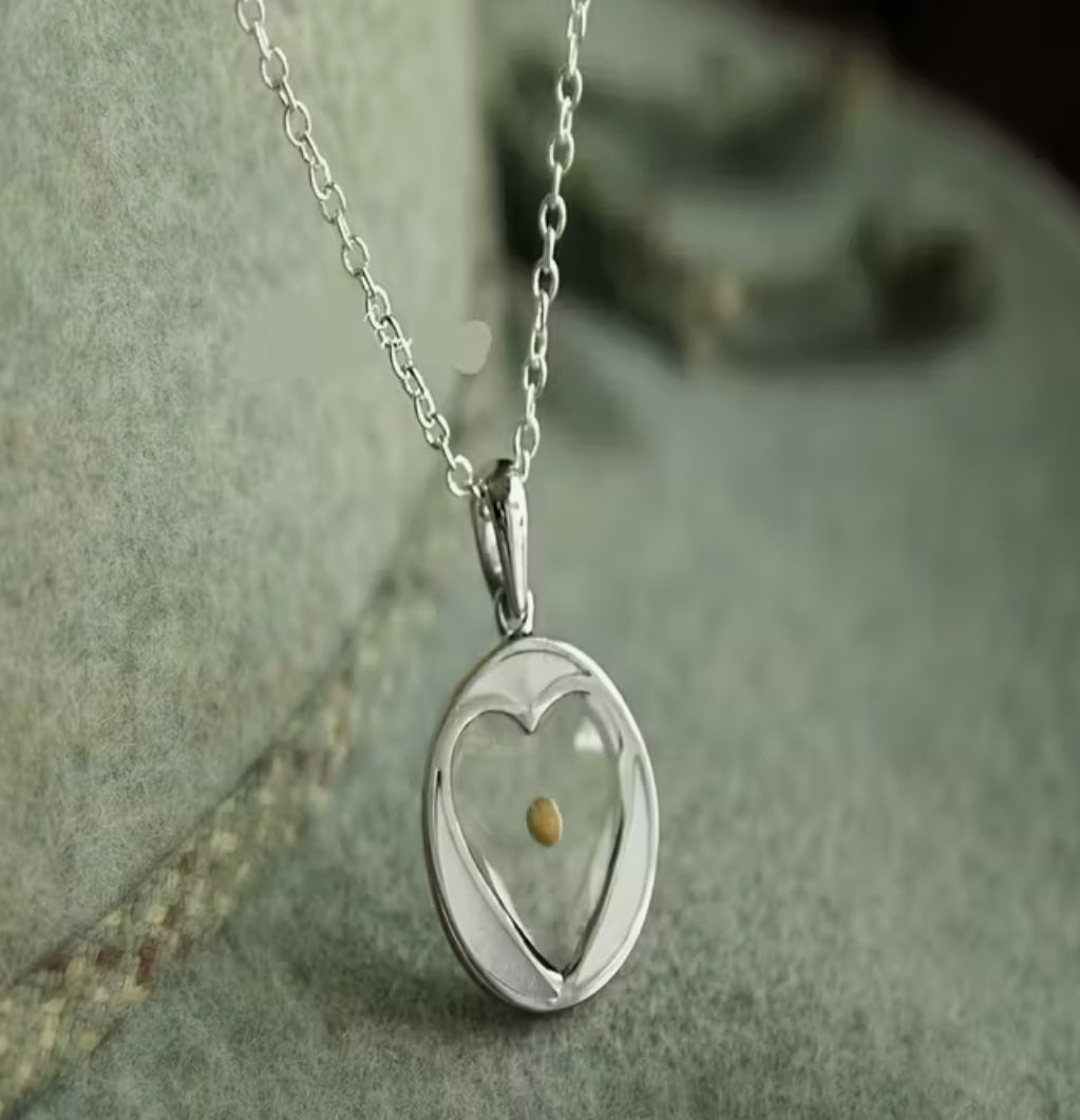 Mustard Seed Heart Necklace