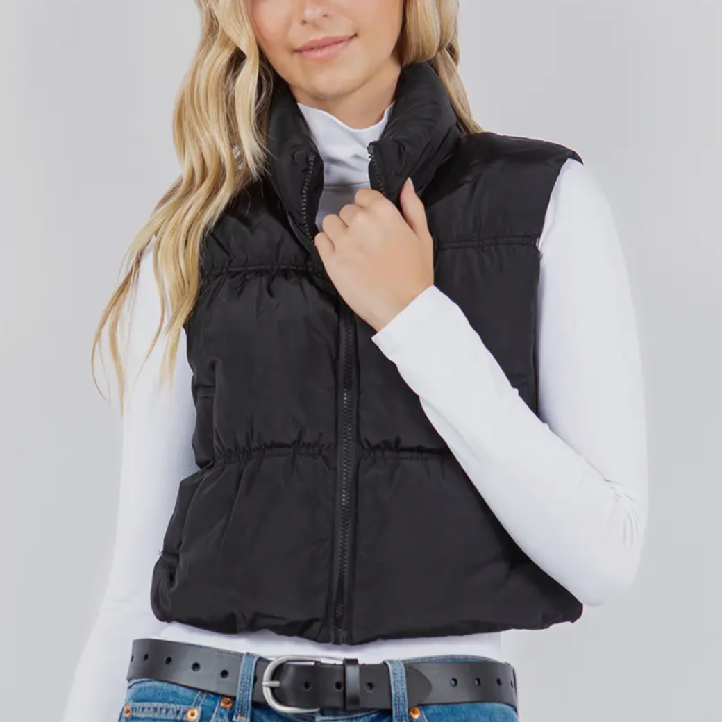 Cropped Puffer Vest