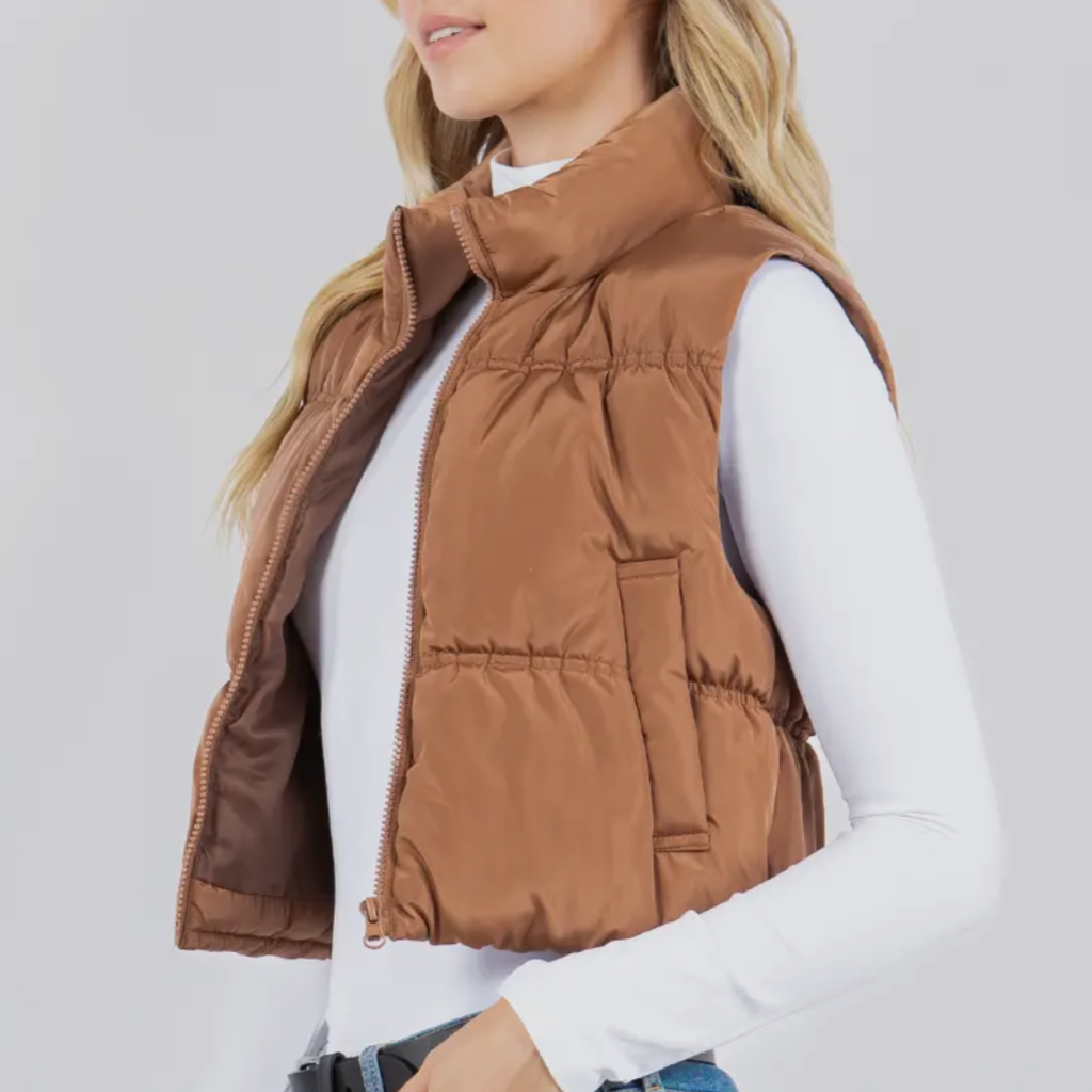 Cropped Puffer Vest