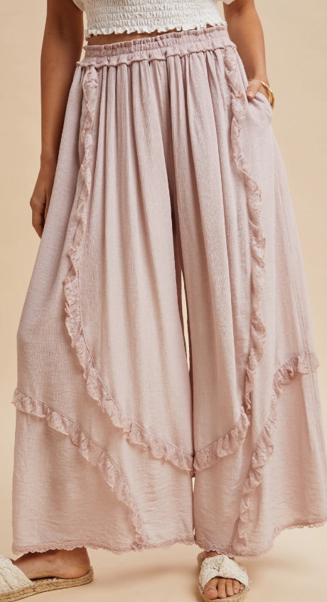 Crinkle Palazzo Pants