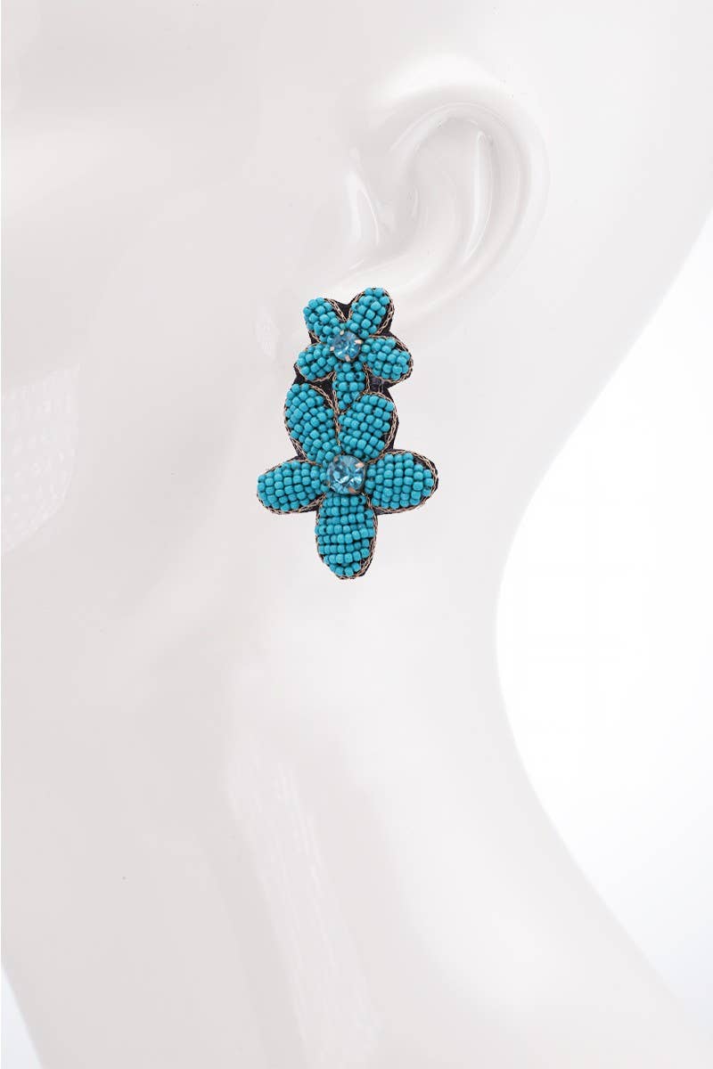 Flower Bead Drop Earrings