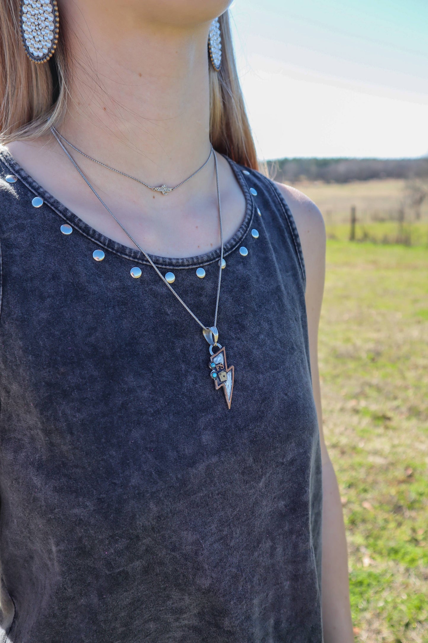 Studded Mineral Wash Top