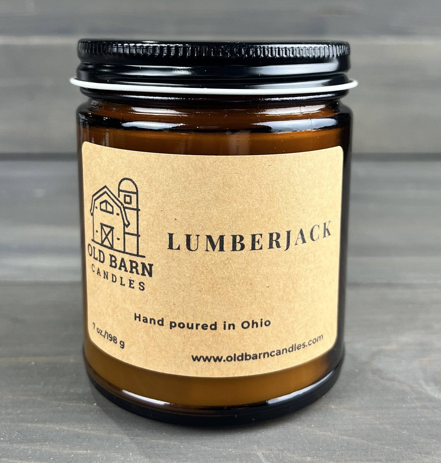 Lumberjack 9oz Amber Straight Sided Jar w/Lid
