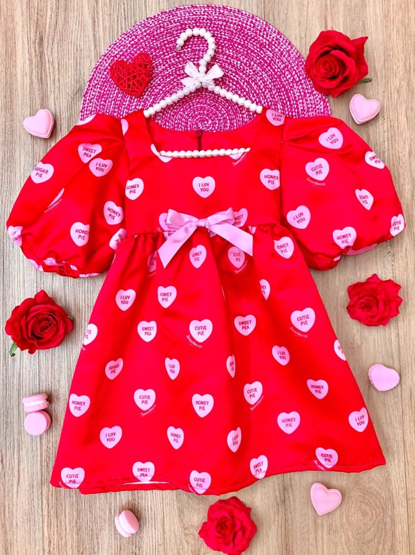 Girls Melt My Heart Puff Dress