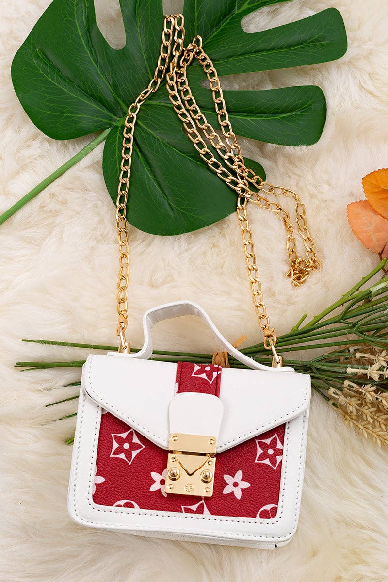 Girls White & Red mini purse