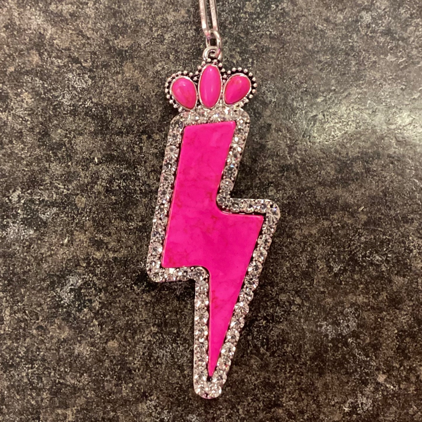 Fuchsia Lightning Bolt Layer Necklace