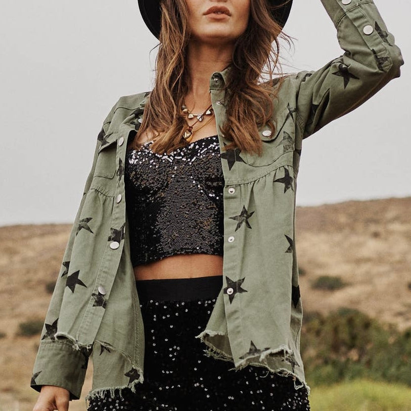 Olive Star Shacket