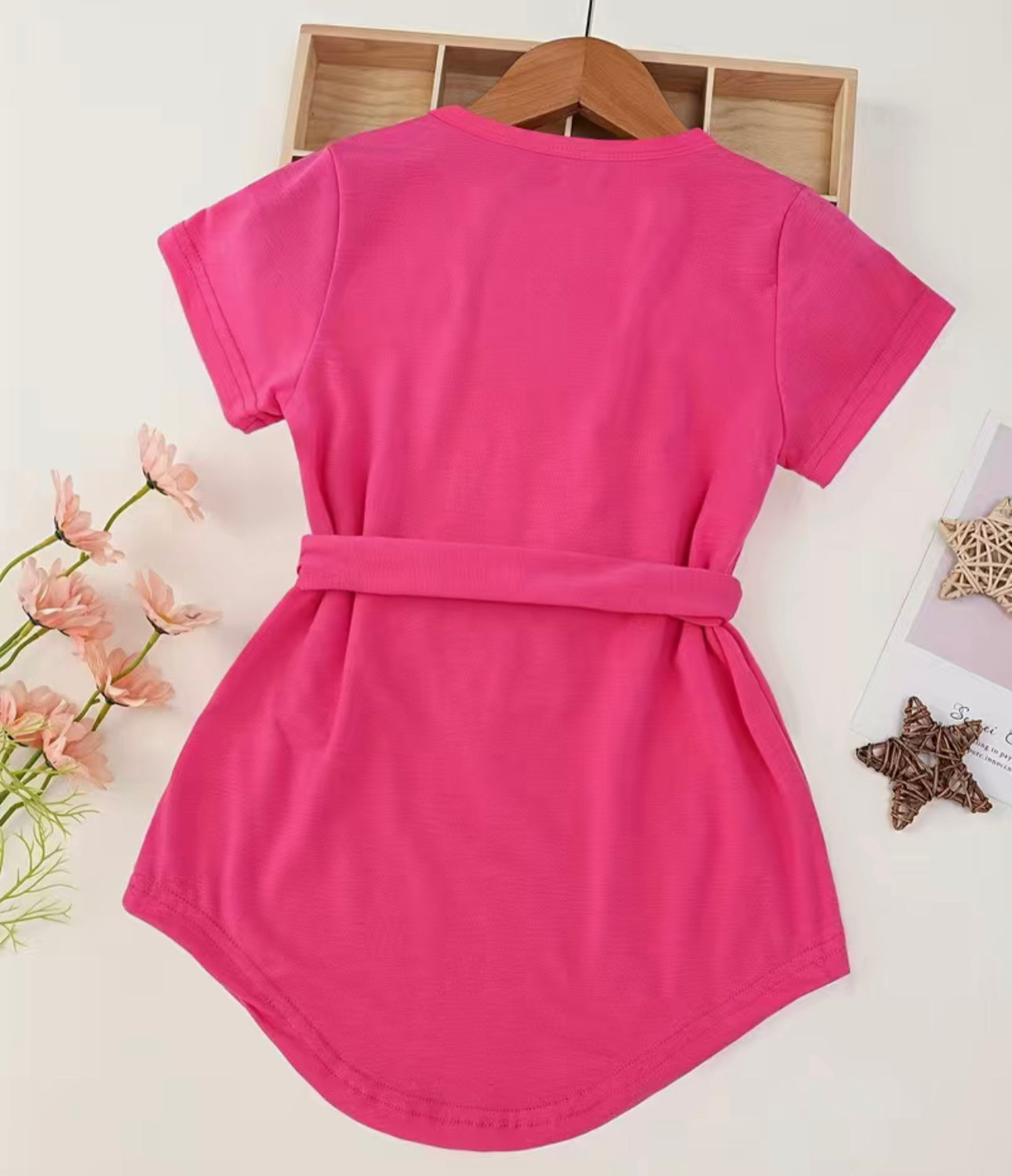 Girls Belted Tee Dress