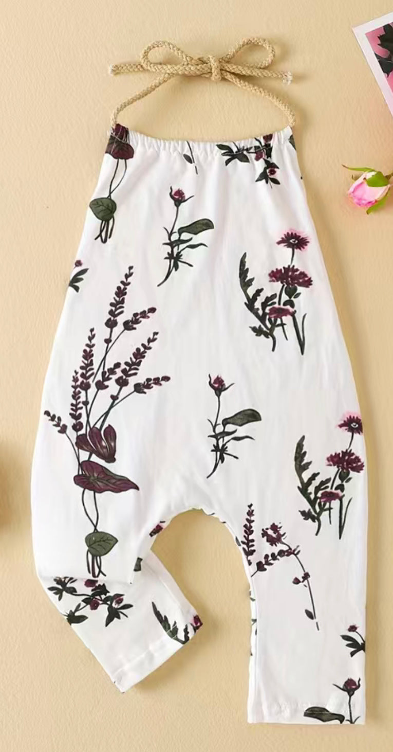 Floral Print Halter Romper