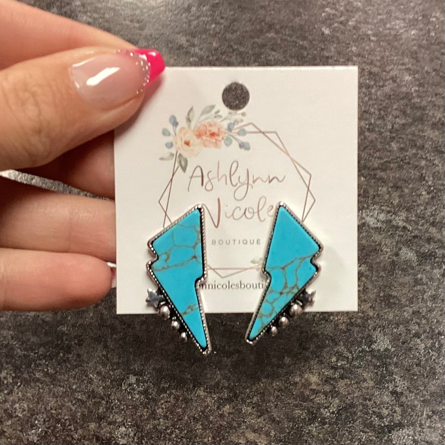 Turquoise Lightning Bolt Earrings