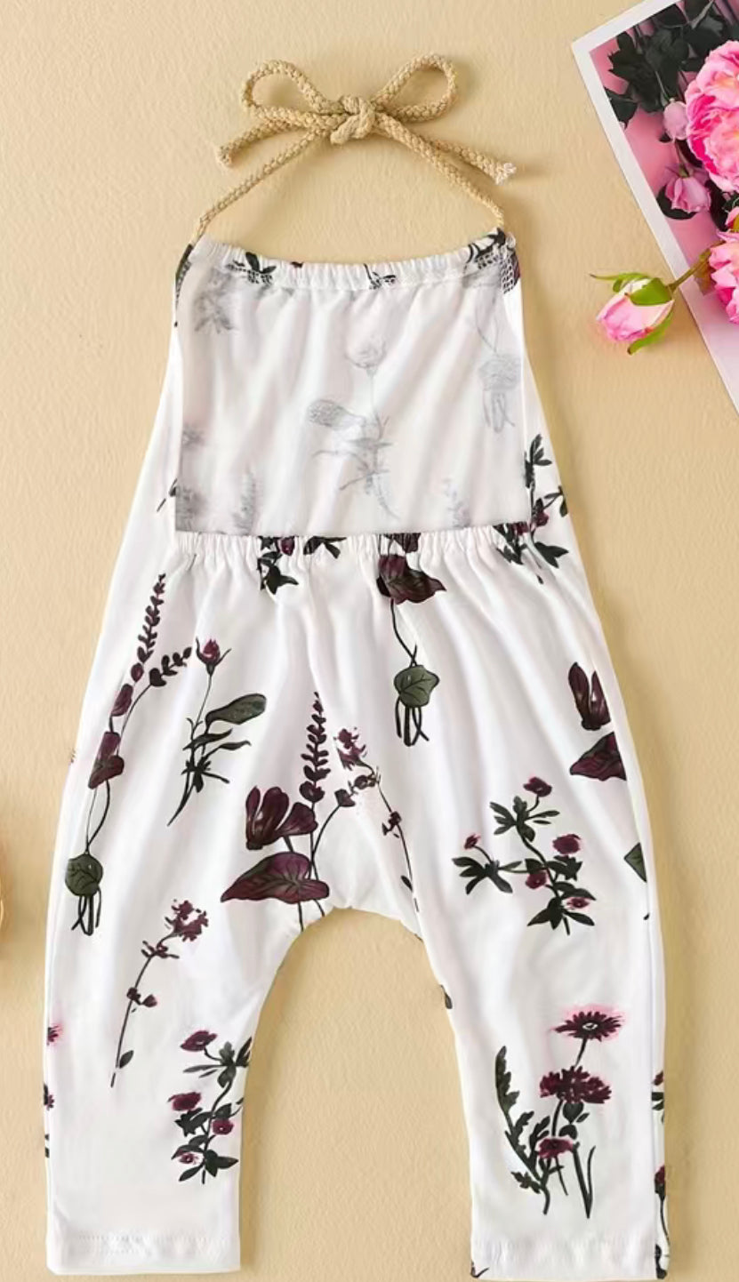 Floral Print Halter Romper