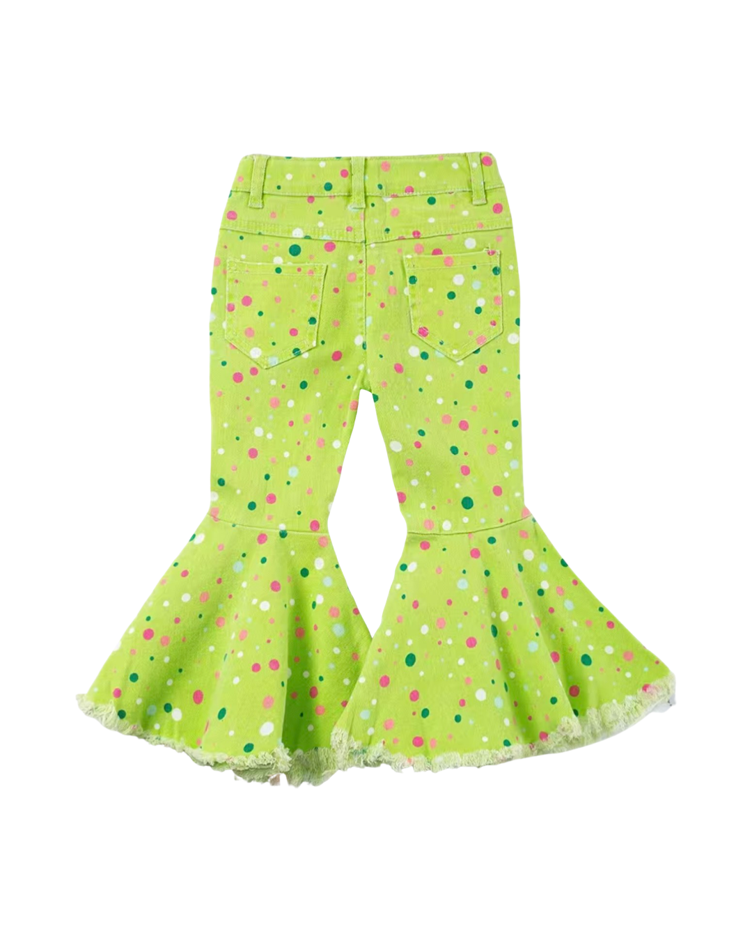 Infant Polka Dot Ripped Flare Jeans