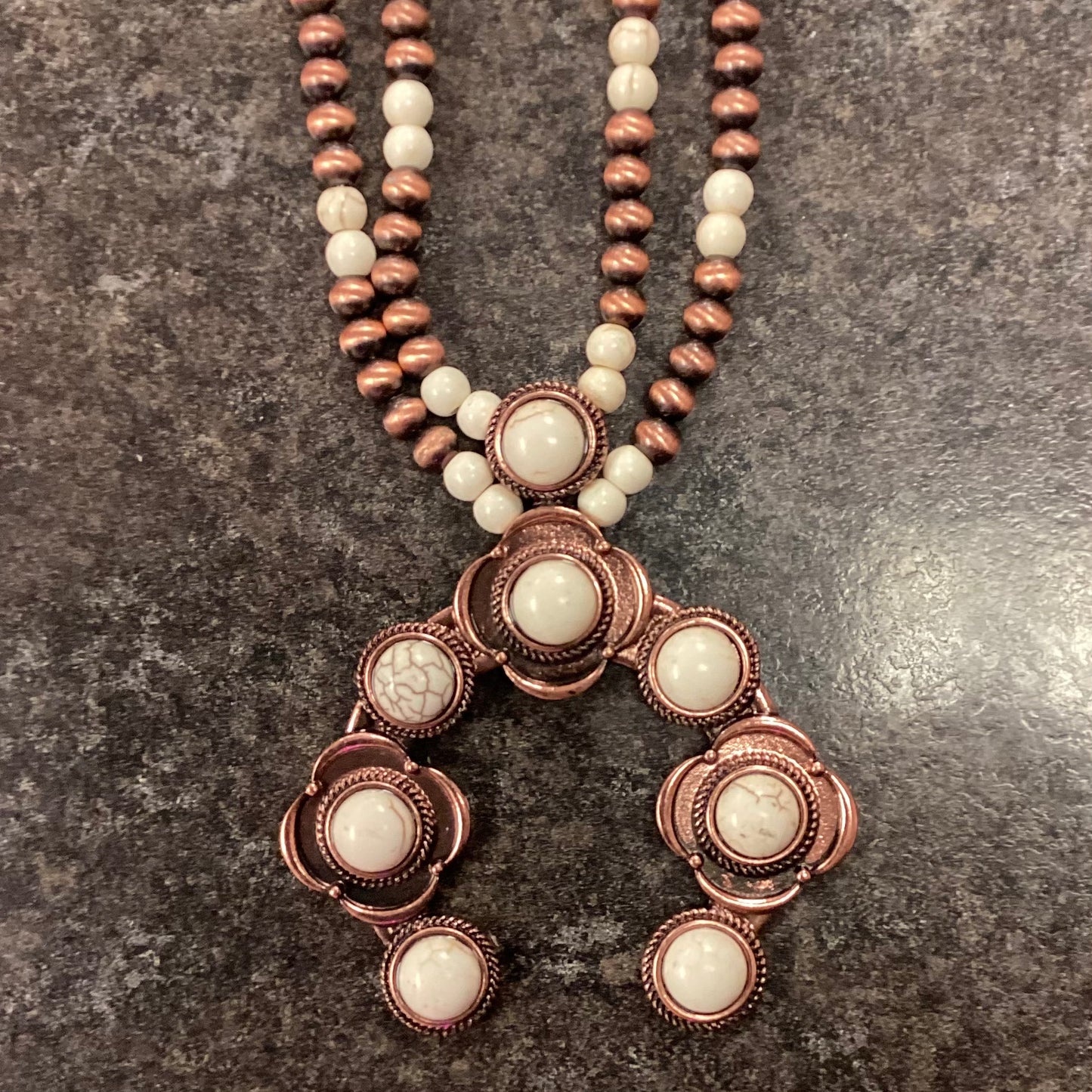 Cream and Copper Squash Necklace