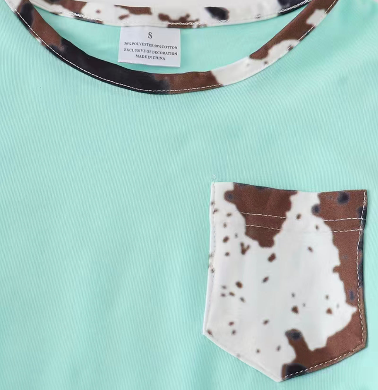 Girls Cow Print Shorts Set